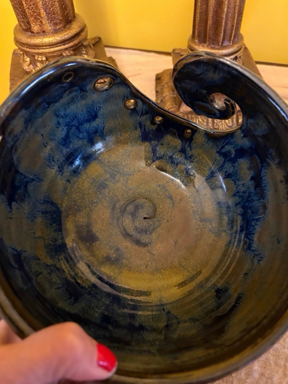 Handcrafted Studio
Pottery Yarn Bowl - Glazed Ceramic Spiral
Knitting Holder - Picture 9 of 11